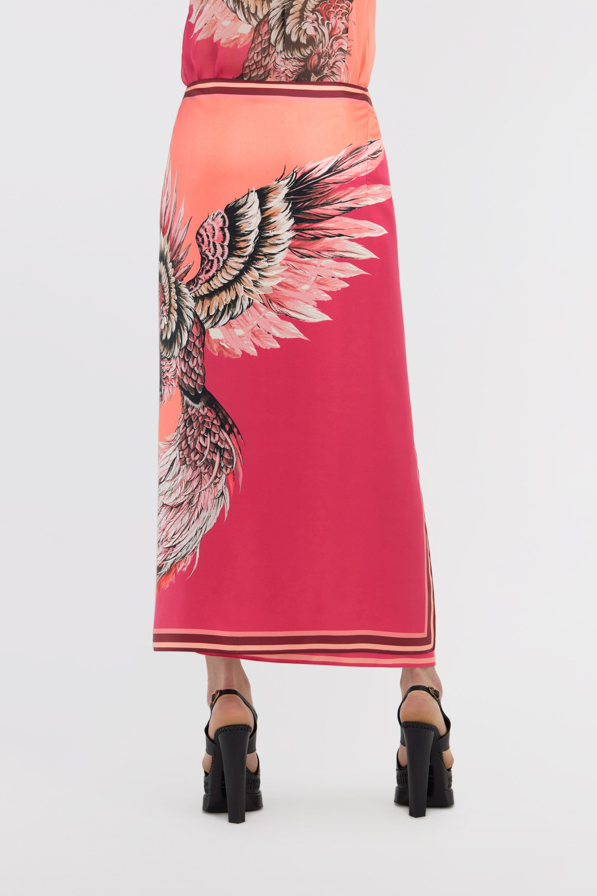 RC Plumage print skirt Fuchsia SWT305-4QM17