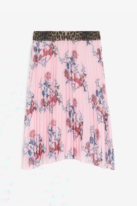 JU Jupe plissée à imprimé floral JU Jupe plissée à imprimé floral Rose RJT306-7GG85