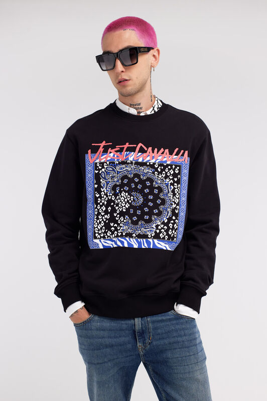 JC Just Cavalli Logo Sweatshirt Negro RRT963-RR225