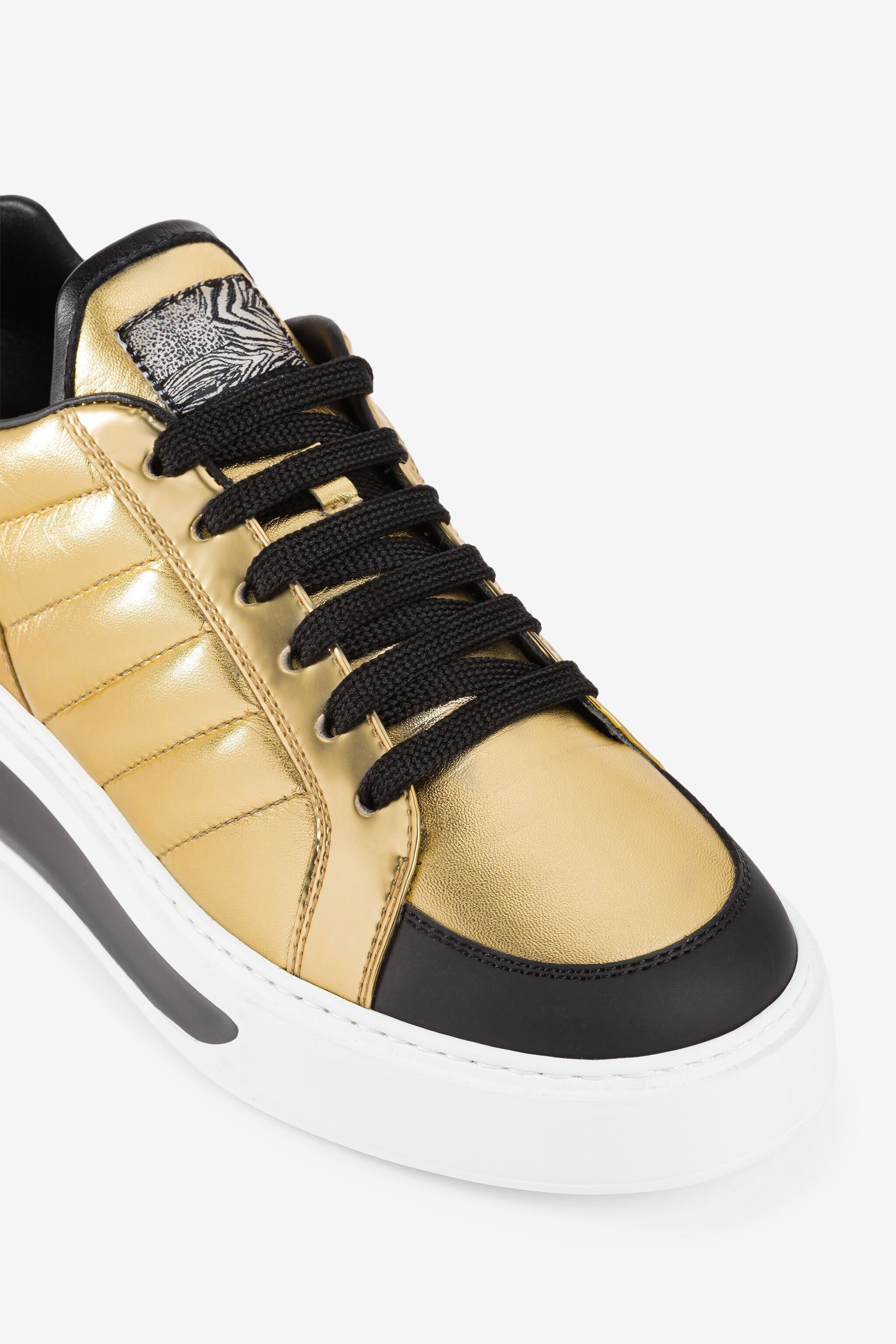 RC Metallic Logo-Print Sneakers Gold PKS021-PZA49