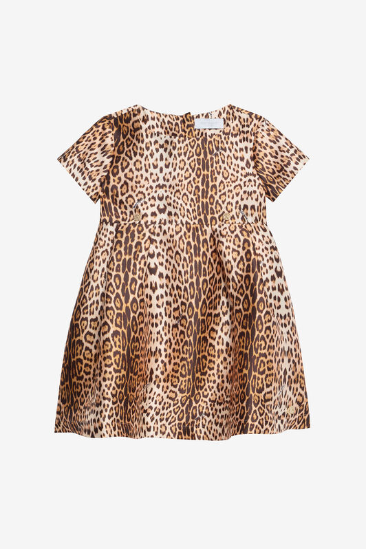 JU Dress with Jaguar Skin Print NATURAL VJT10F-FXO52