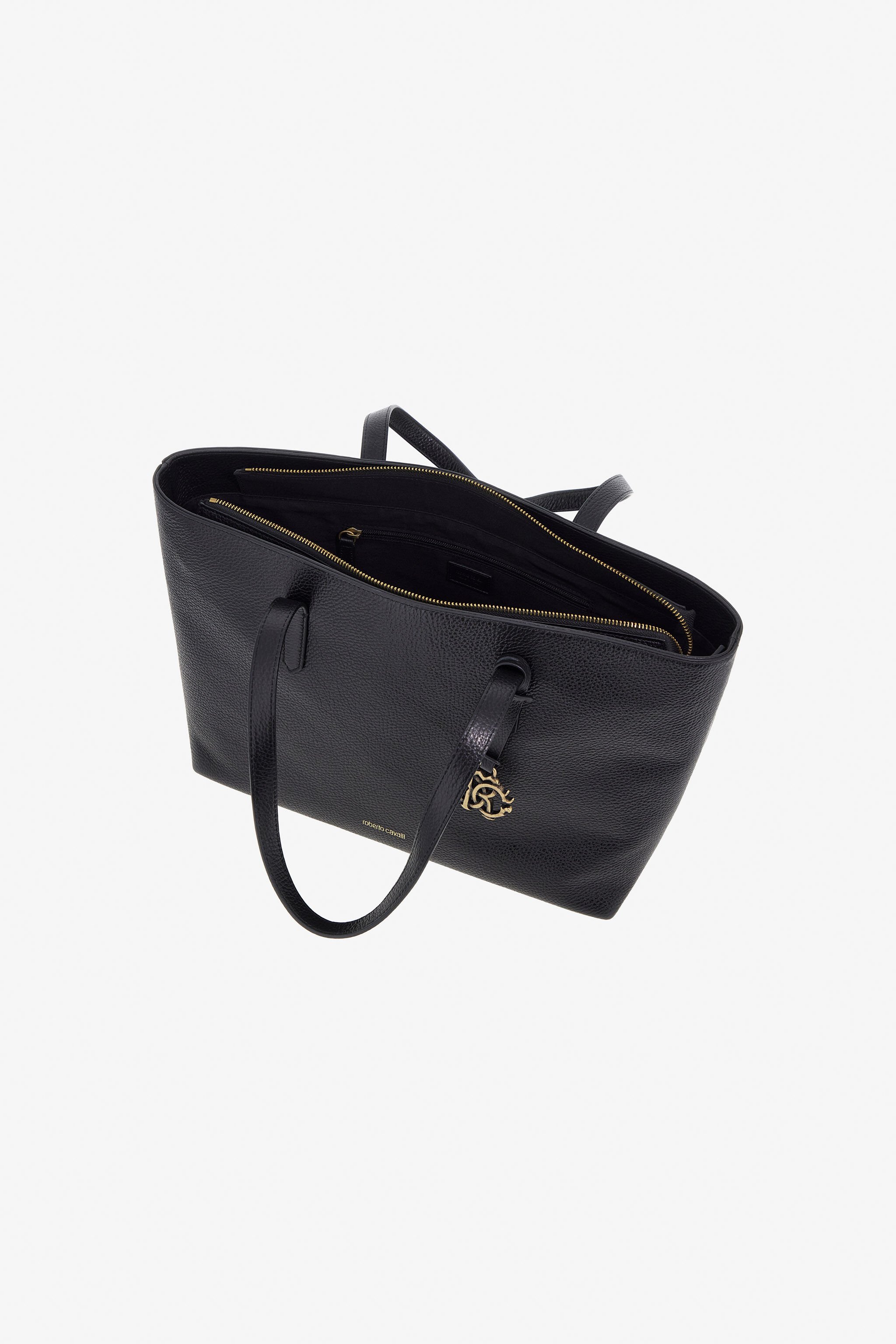 RC Leather Shopper Bag with RC Charm Black OOB00D-PZA12