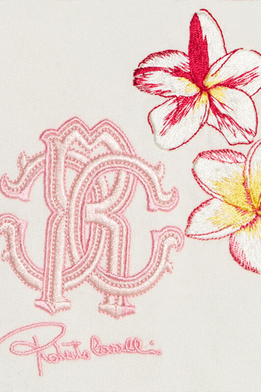 JU Sweatshirt With Embroidered Flowers And RC Monogram MILKY WHITE UJT663-CF050