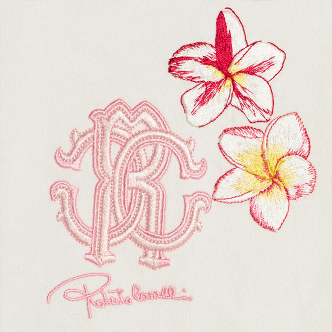 JU Sweatshirt With Embroidered Flowers And RC Monogram MILKY WHITE UJT663-CF050
