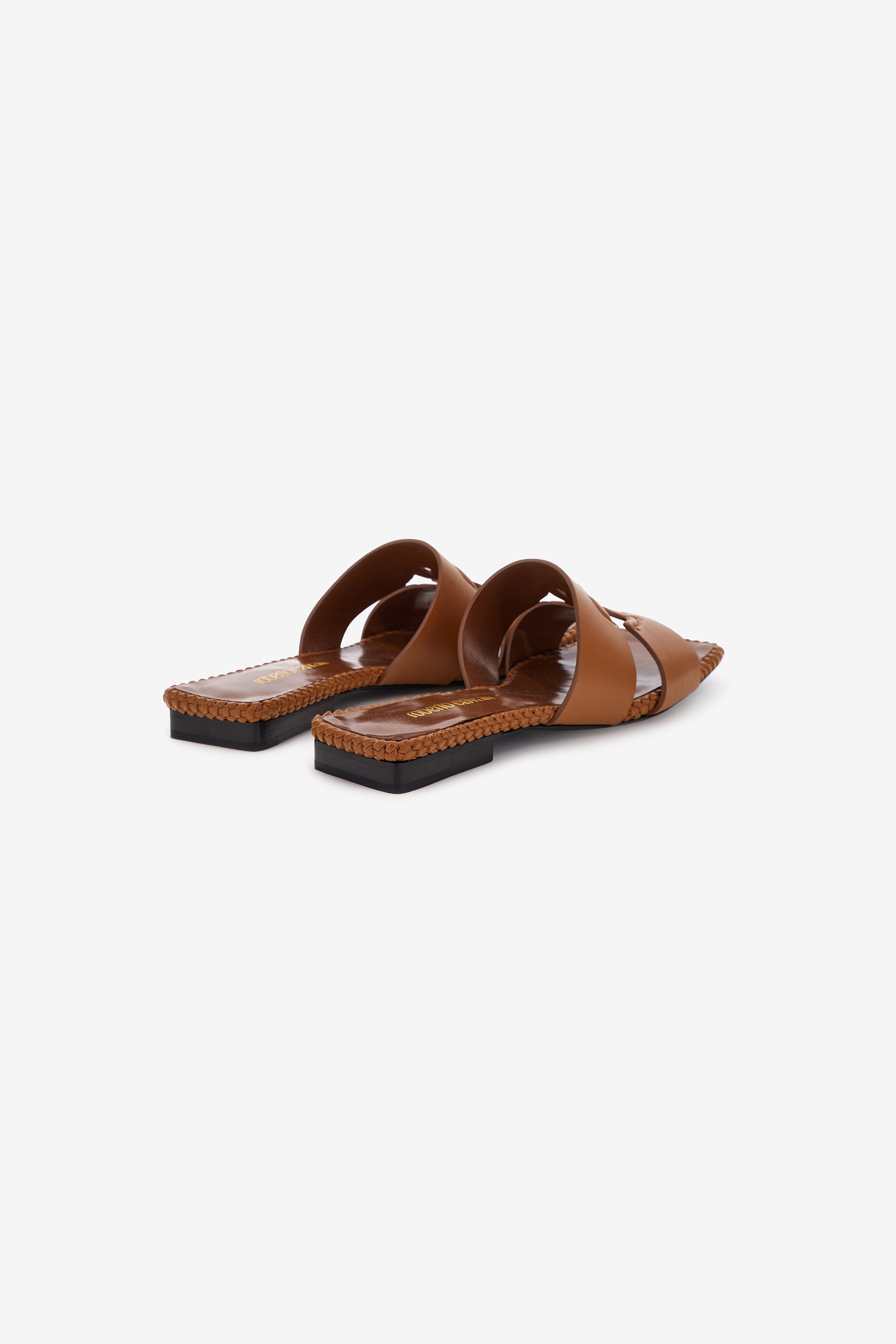 RC Flat sandals with RC logo Marrón SKS018-PZ172