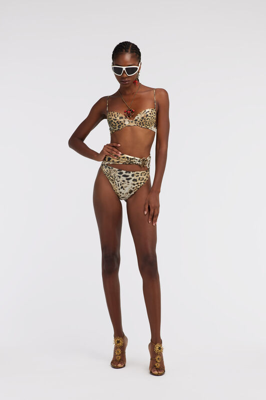 RC Jaguar Skin print bikini top Light Brown SYW038-LNG34