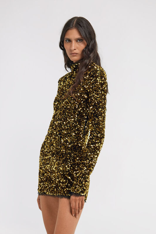 RC Gold Sequin Mini Dress Gold TKR119-TR005