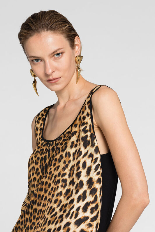 RC Jaguar-Print Silk Top RC Jaguar-Print Silk Top Light brown OQT602-4QD02