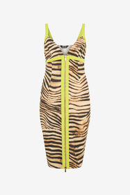 ${brand} Short Dress With Tiger Skin Print ${colorDescription} ${masterID}