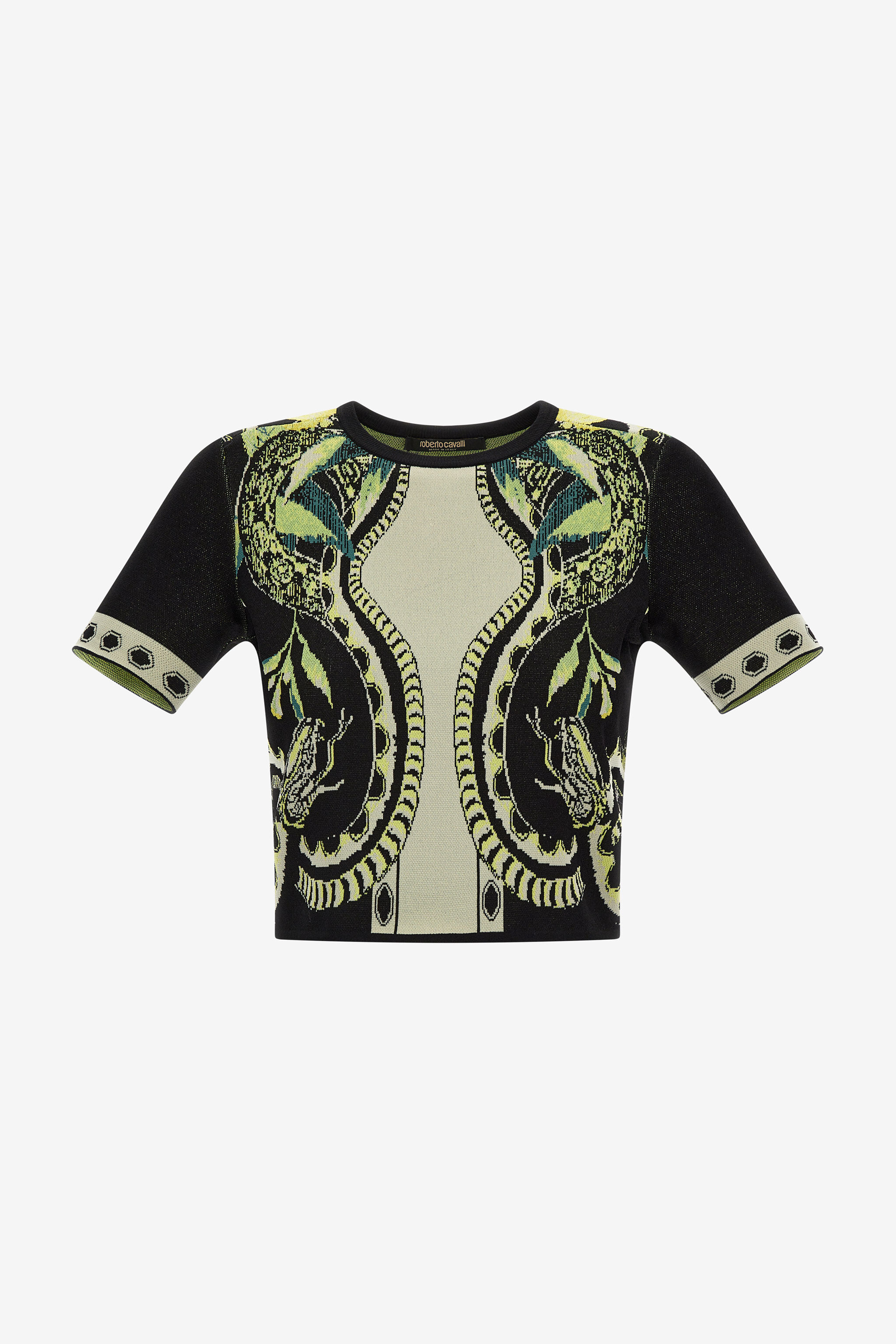RC Lemon print knit crop top Black SKM611-MI150