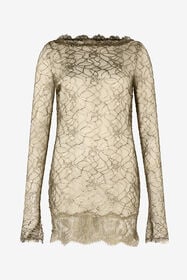 ${brand} Mini-robe transparente noire et or avec broderies ${colorDescription} ${masterID}