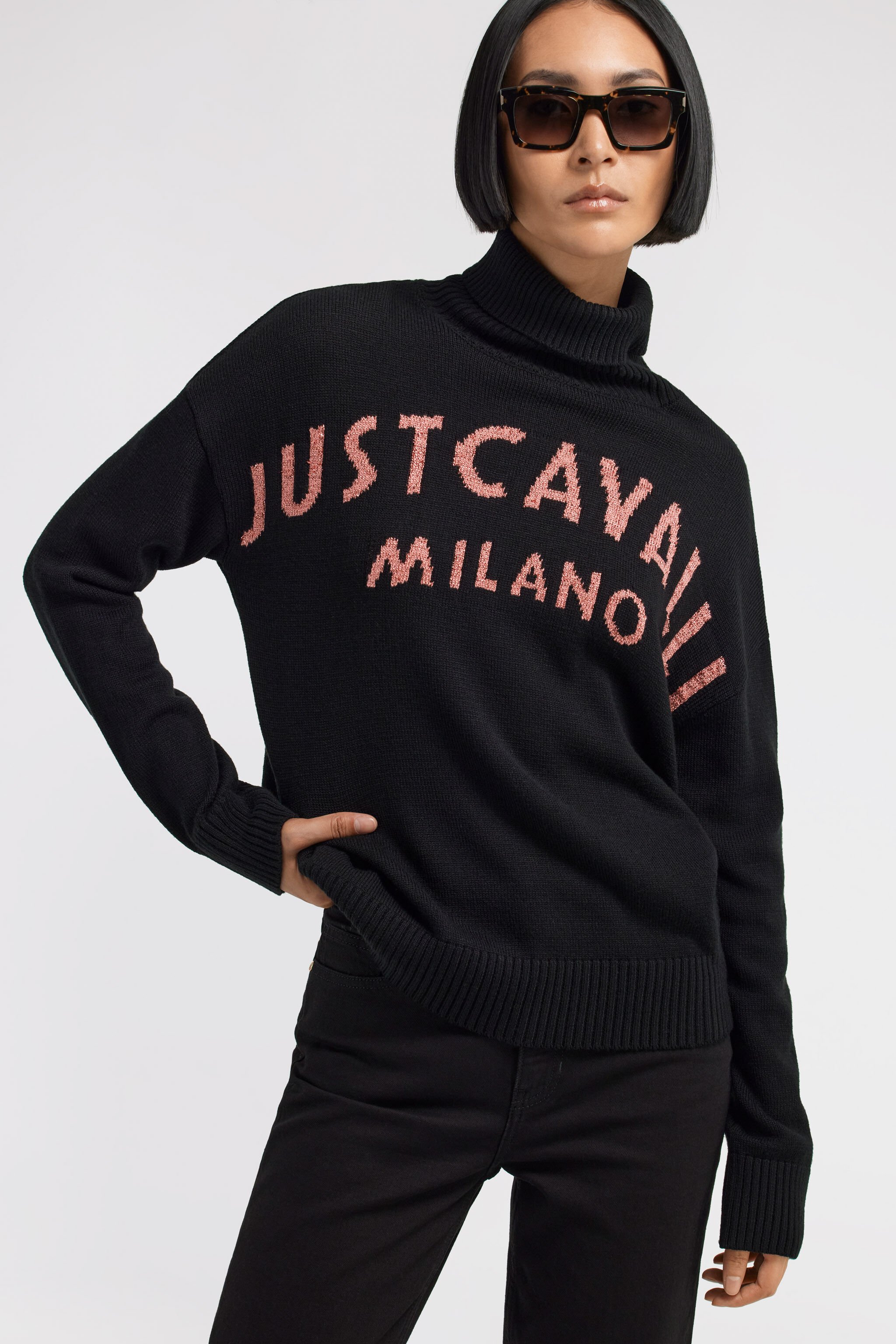 JC Maglione a dolcevita Just Cavalli Nero TFM019-TF144