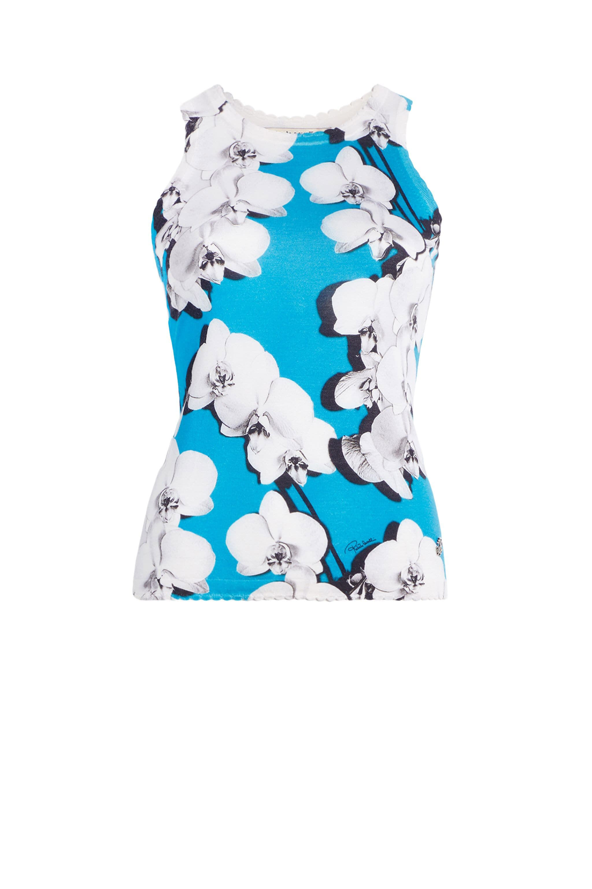 RC Orchid print tank top CYAN/WHITE IQM623-MSP65