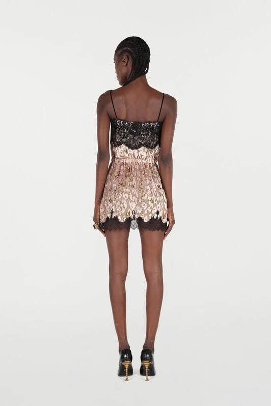 RC Silk Mini Dress with Lace Inserts RC Silk Mini Dress with Lace Inserts ROSA/ORO VQT121-FC005