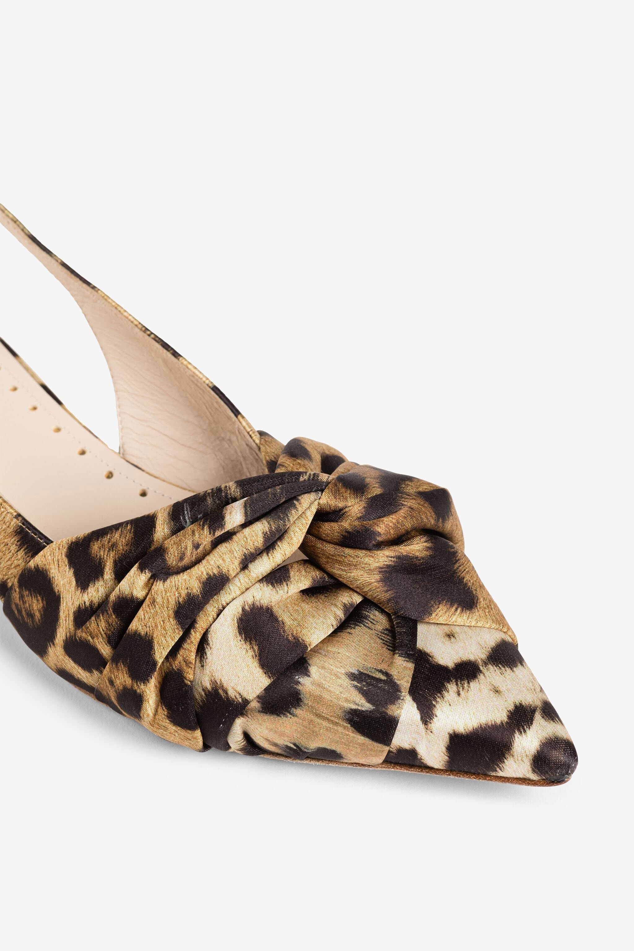 RC Le Pettegole Slingback with Jaguar Skin print Hellbraun QWS010-SE450
