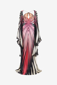 RC Ray Of Paradise Print Silk Maxi Dress CORAL XKT193-JRM33