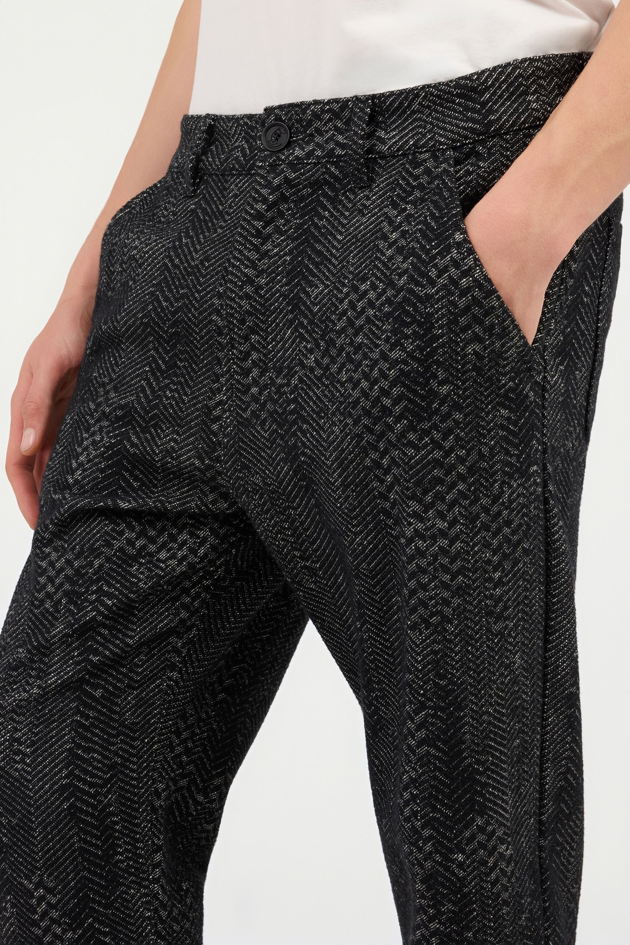 JC Schwarze Strukturierte Hose BLACK VFT016-VF016