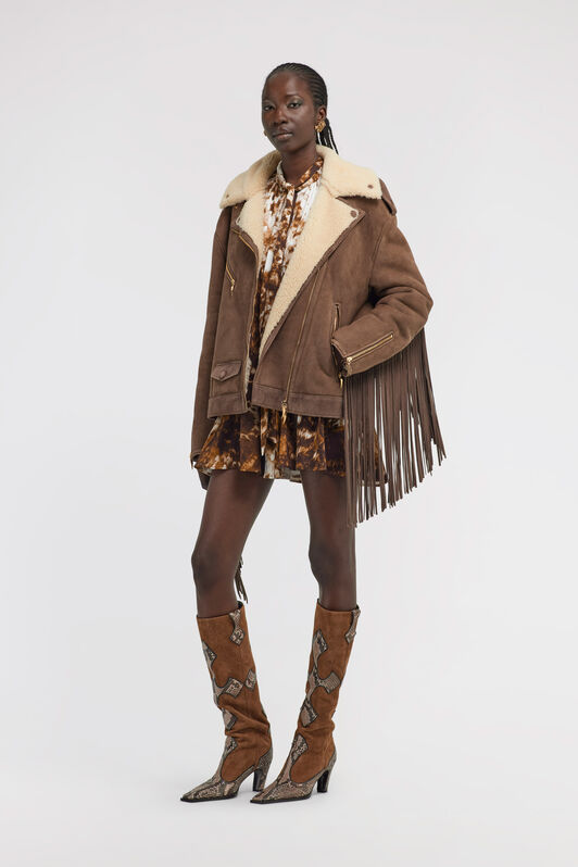 RC Biker Jacket with Fringe Brown TKP802-ZC001