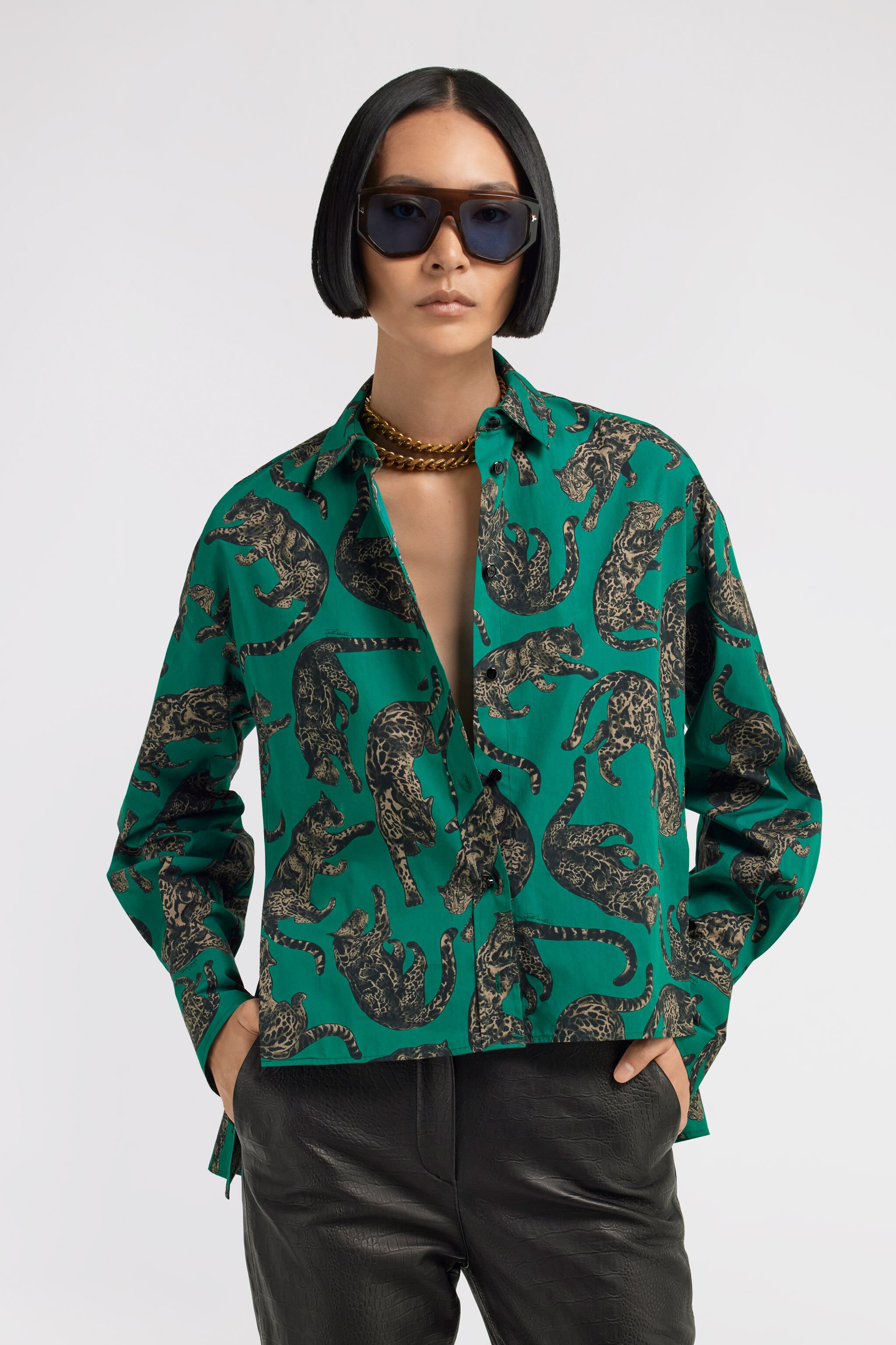 JC Just Cavalli Shirt Vert TFT124-TF189