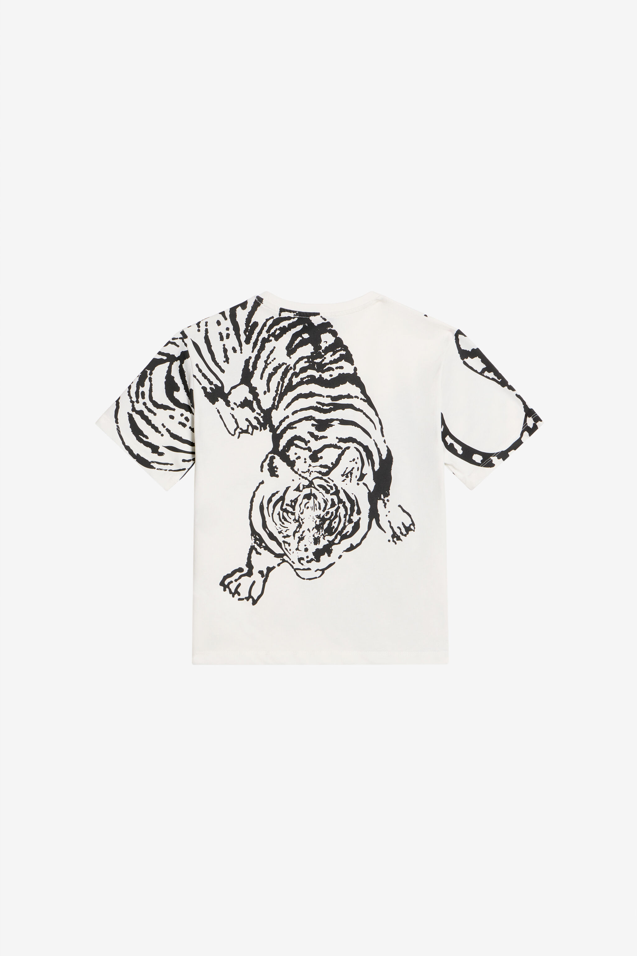 JC Weißes T-Shirt Mit Tiger-Print und Logo CLOUD DANCER WFT61D-5B006