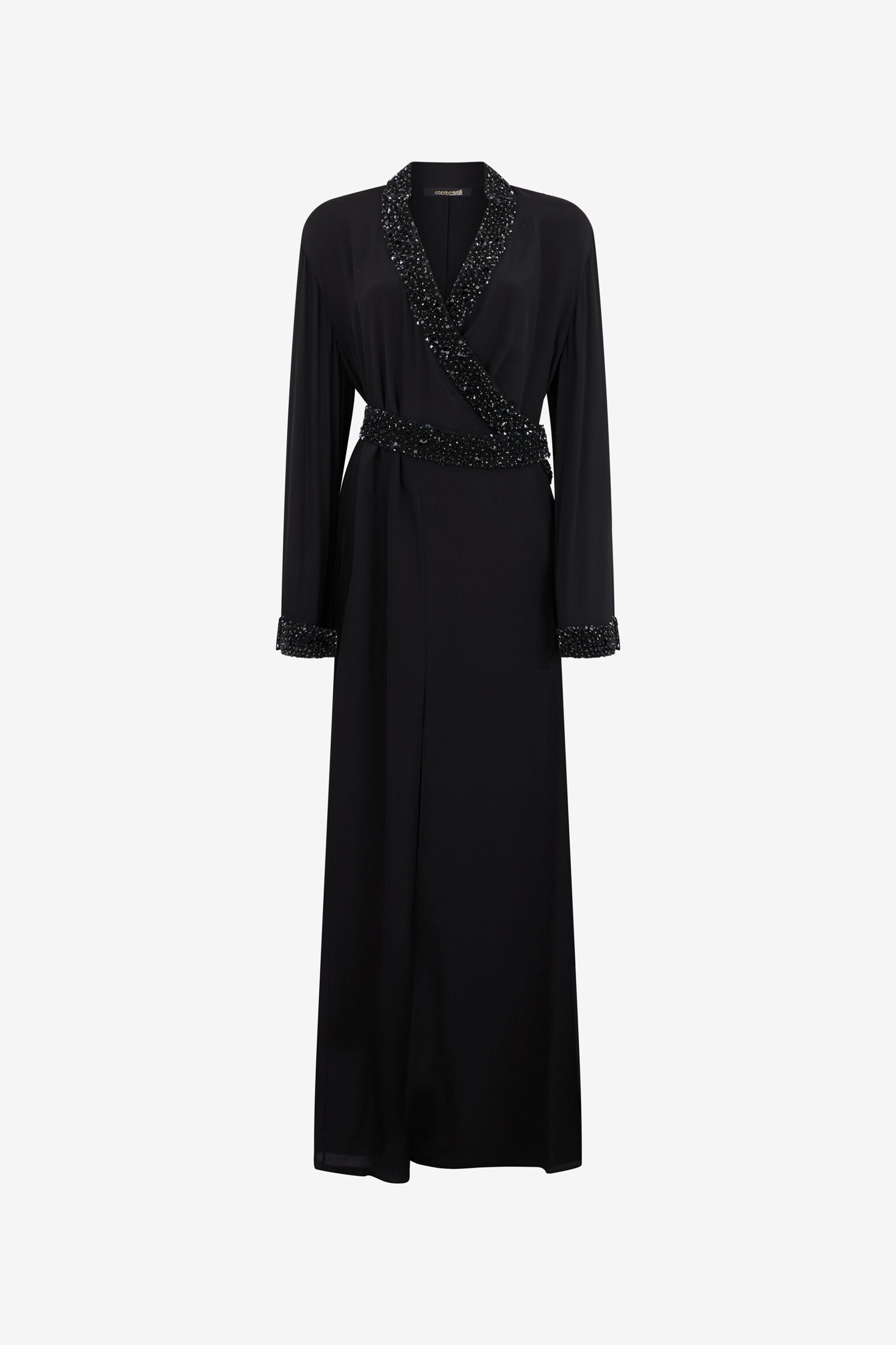 RC Seiden-Maxikleid mit verziertem Detail RC Seiden-Maxikleid mit verziertem Detail NERO/ARGENTO VWR197-SY001