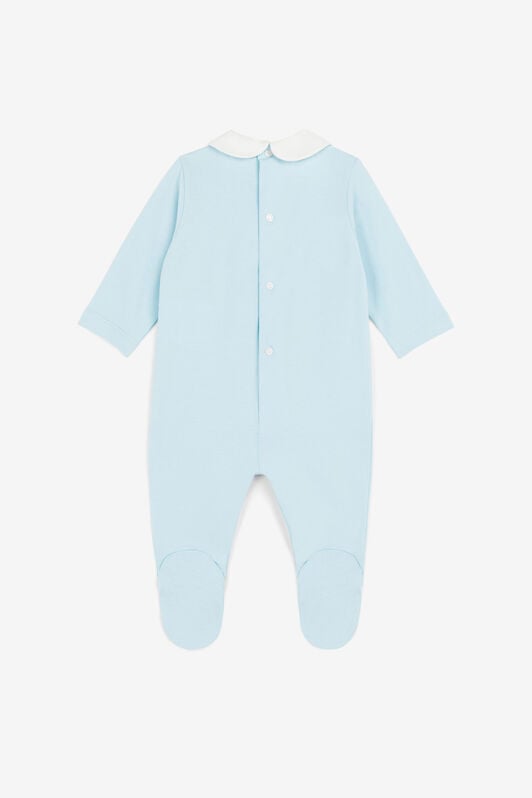 JU Logo-Embroidered Babygrow Light blue OJT833-ISA2J