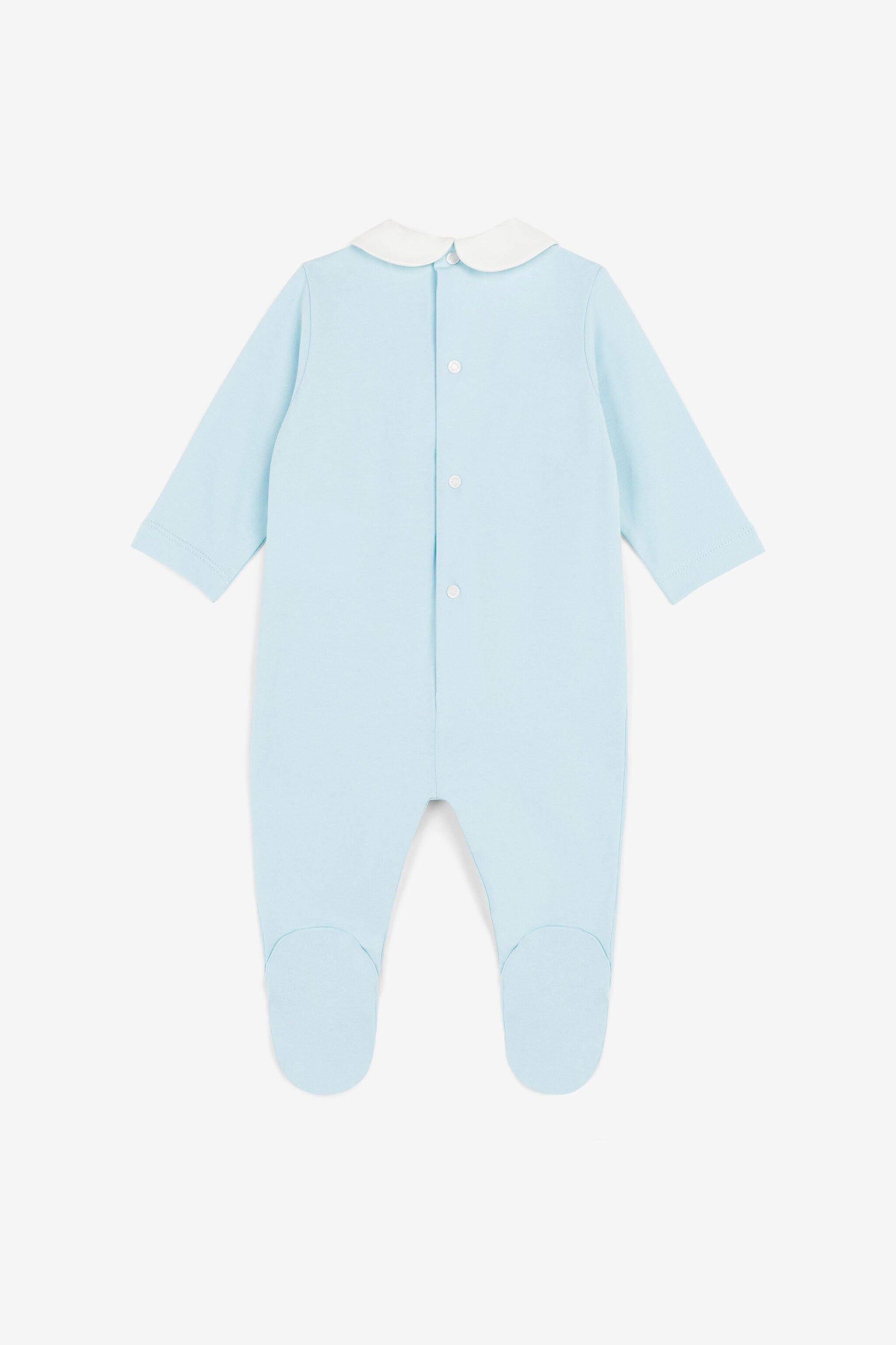 JU Logo-Embroidered Babygrow Light blue OJT833-ISA2J
