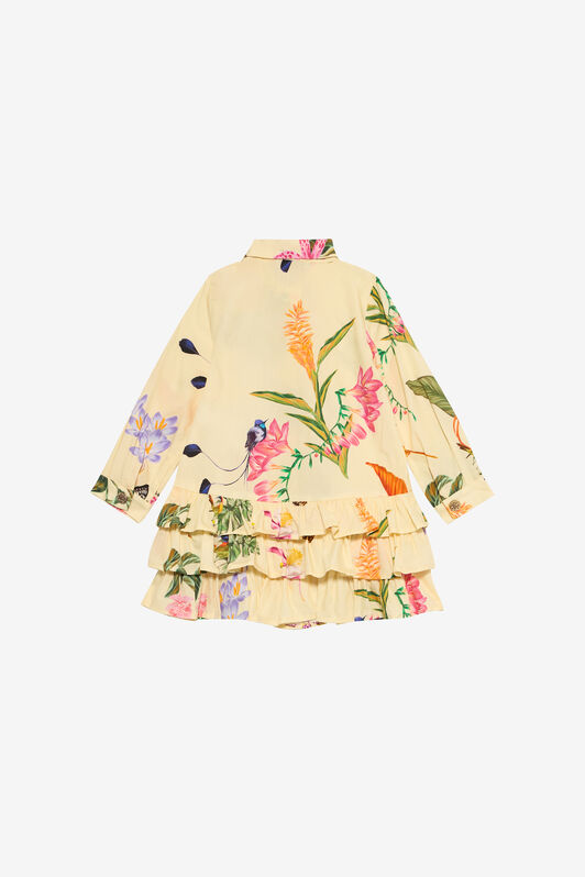 JU Yellow Dress with Tropical Print YELLOW VJT109-7MP32