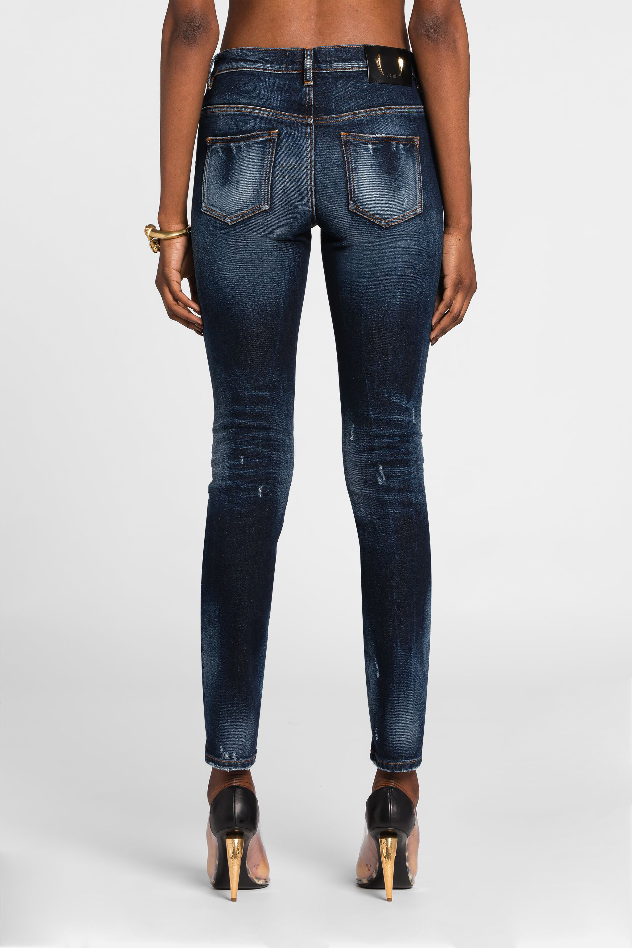 RC Jeans slim con applicazione Animalier Patchwork Blu scuro OQJ232-DS004