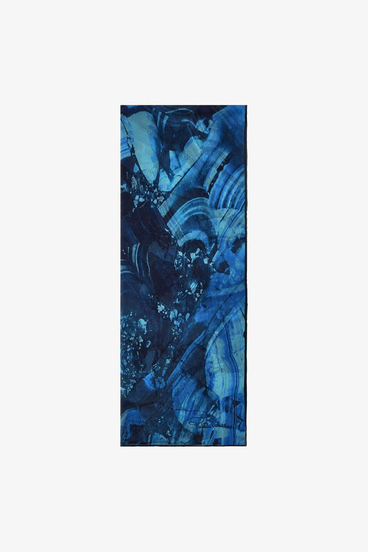 RC Silk Scarf with Malachite Print Dark blue TALR50-IR067