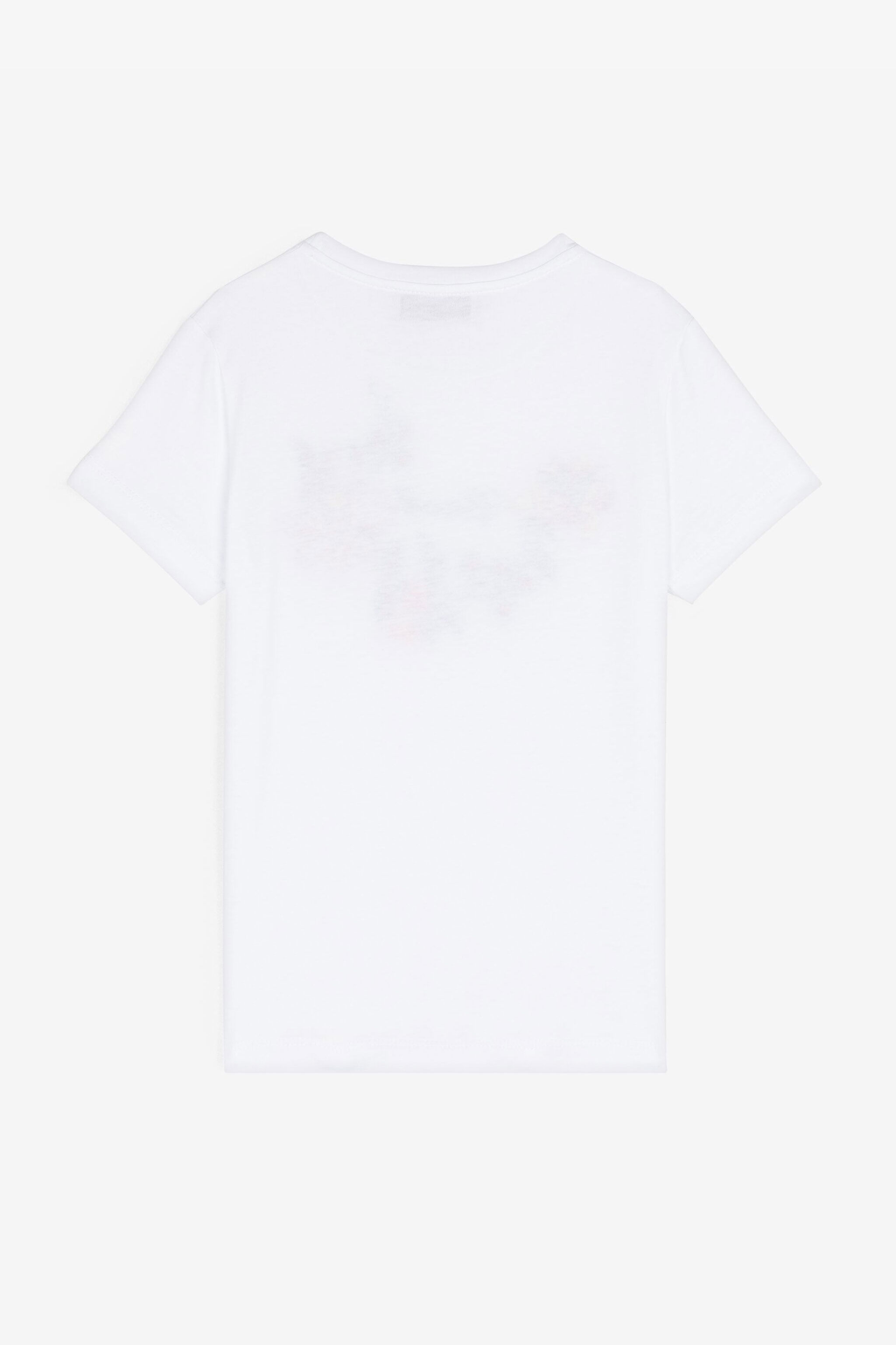 JU Logo And Floral-Embroidered Cotton T-Shirt White RJT637-JD001
