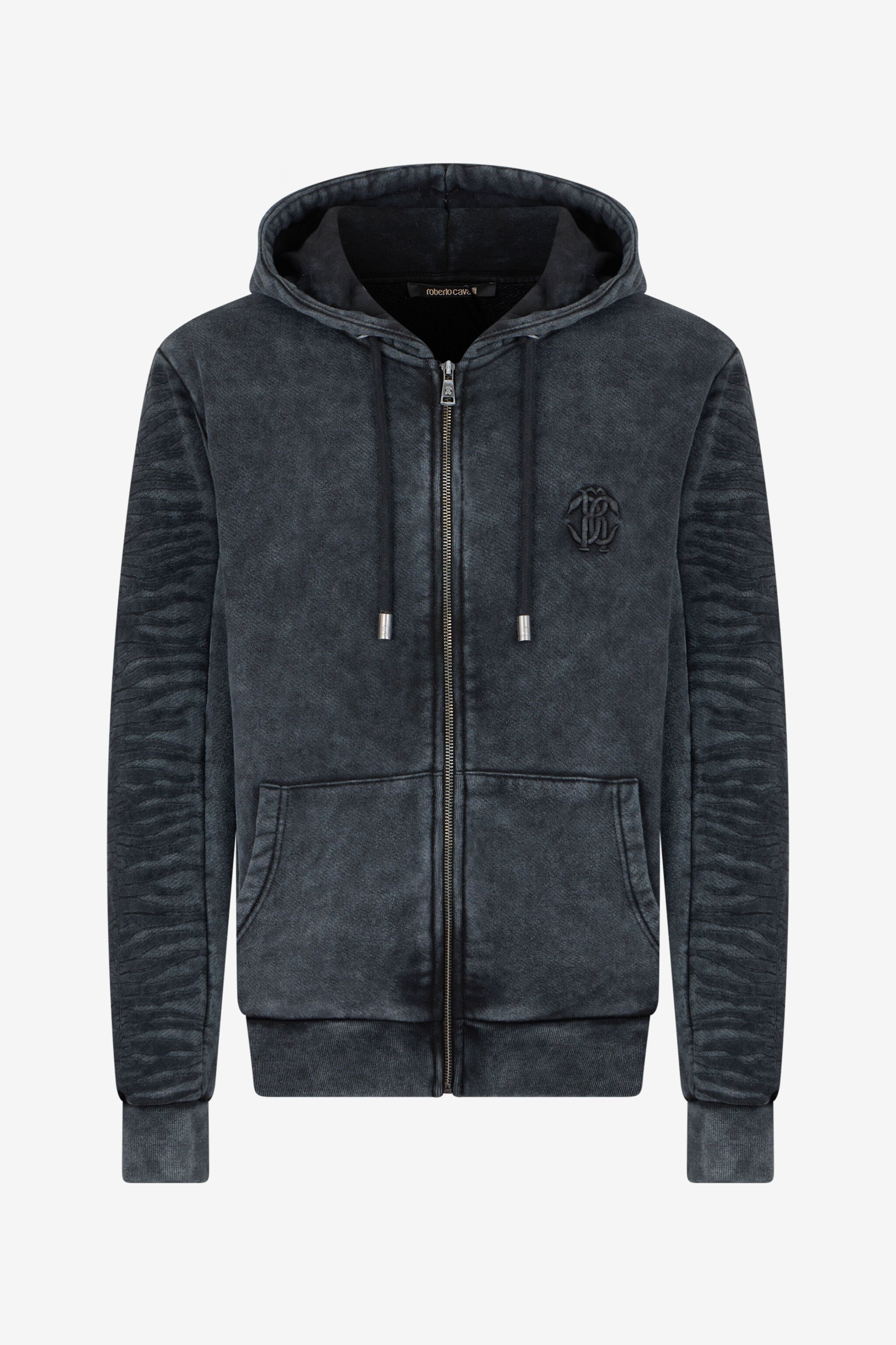 RC Sudadera Negra Lavada con Capucha y Monogram RC RC Sudadera Negra Lavada con Capucha y Monogram RC BLACK SOT66A-CF008