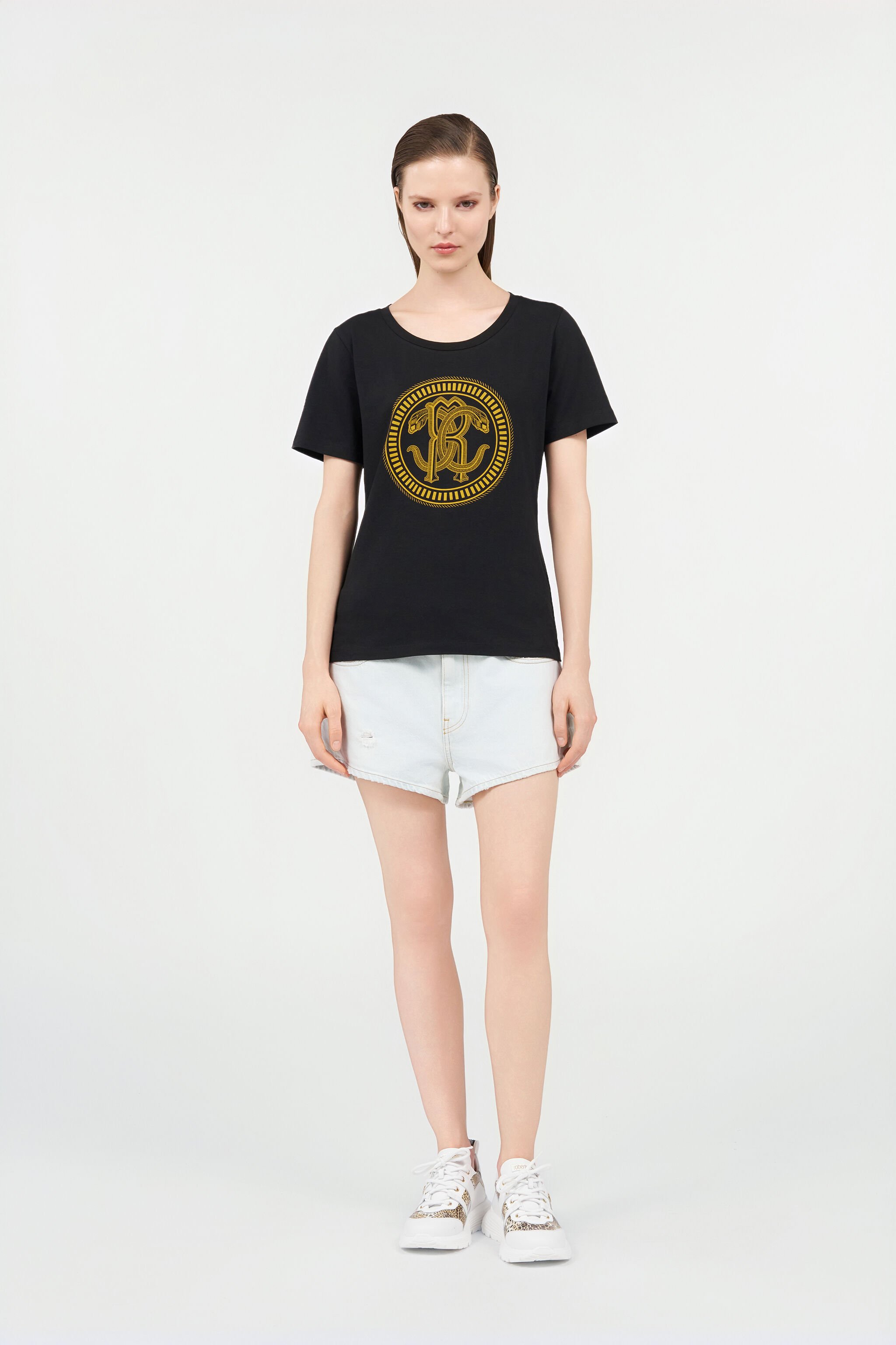 RC Light Wash Denim Shorts with Distressed Details DARK BLUE WQJ201-VT002