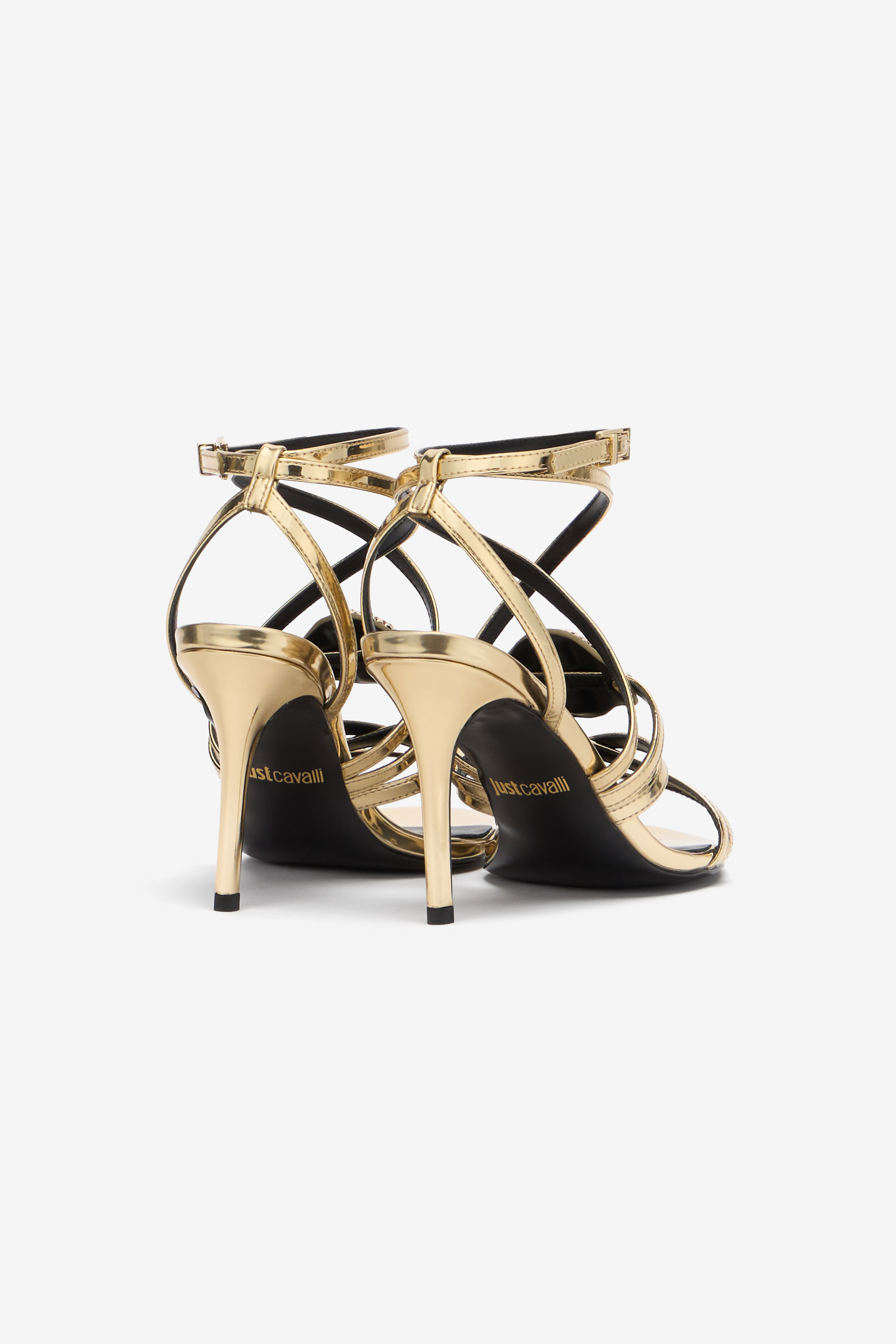 JC Gold High-Heel Sandals With Logo Medallion GOLD LUCIDO UFS059-UF381