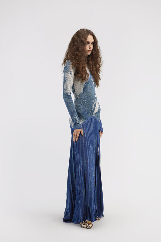 RC Long knit dress with washed-out effect RC Long knit dress with washed-out effect Blue RWM155-MA007