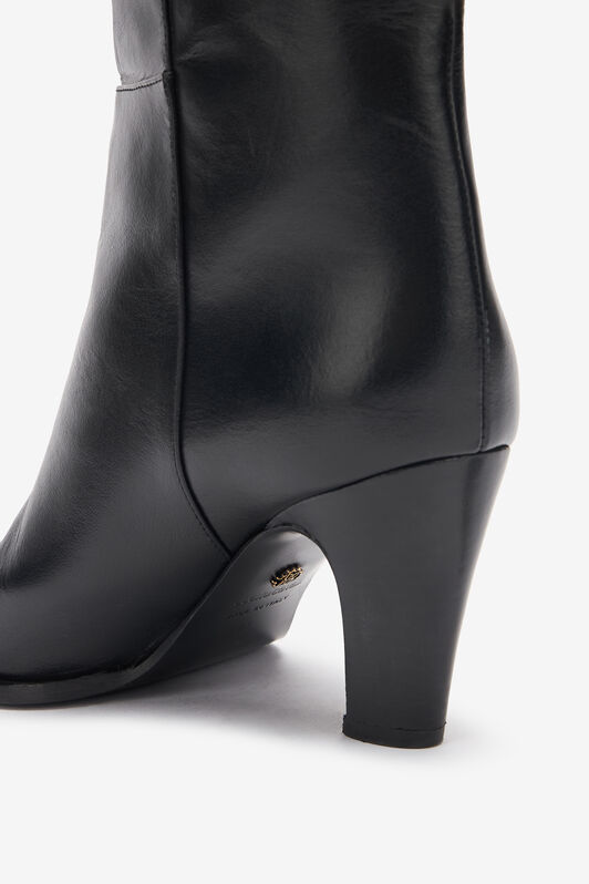 RC Leather Boots With Mirror Snake Monogram Black TKS011-PZ590