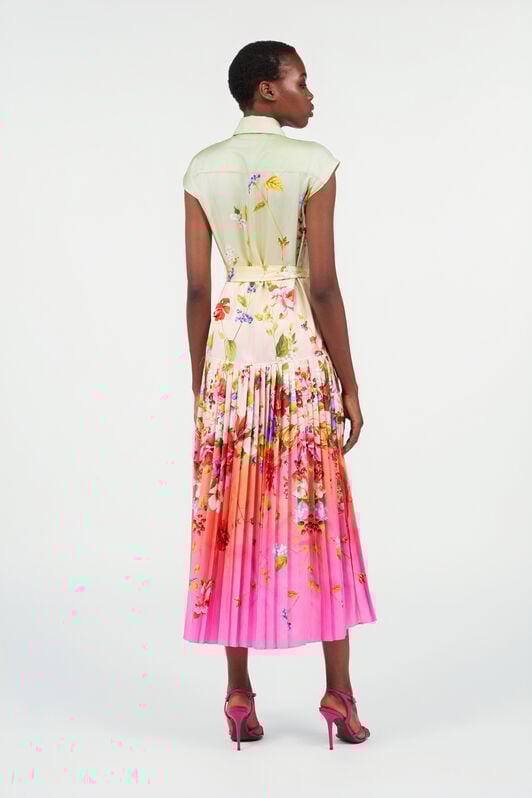 RC Abito Lungo in Seta con Stampa Miami Flowers RC Abito Lungo in Seta con Stampa Miami Flowers GREEN/FUCHSIA WQT103-OZR32