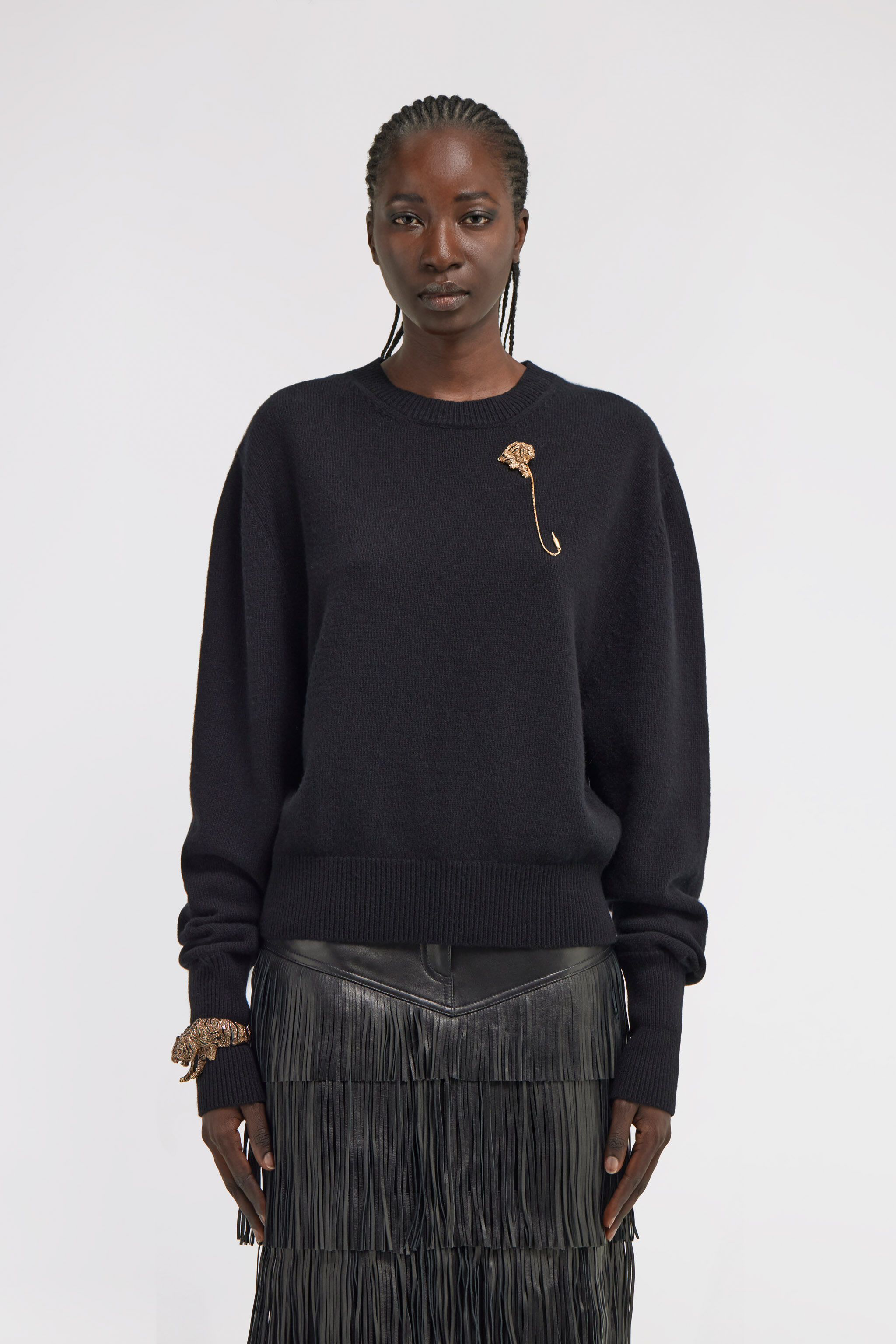 RC Cropped Knit Sweater Black TKM623-MQ001