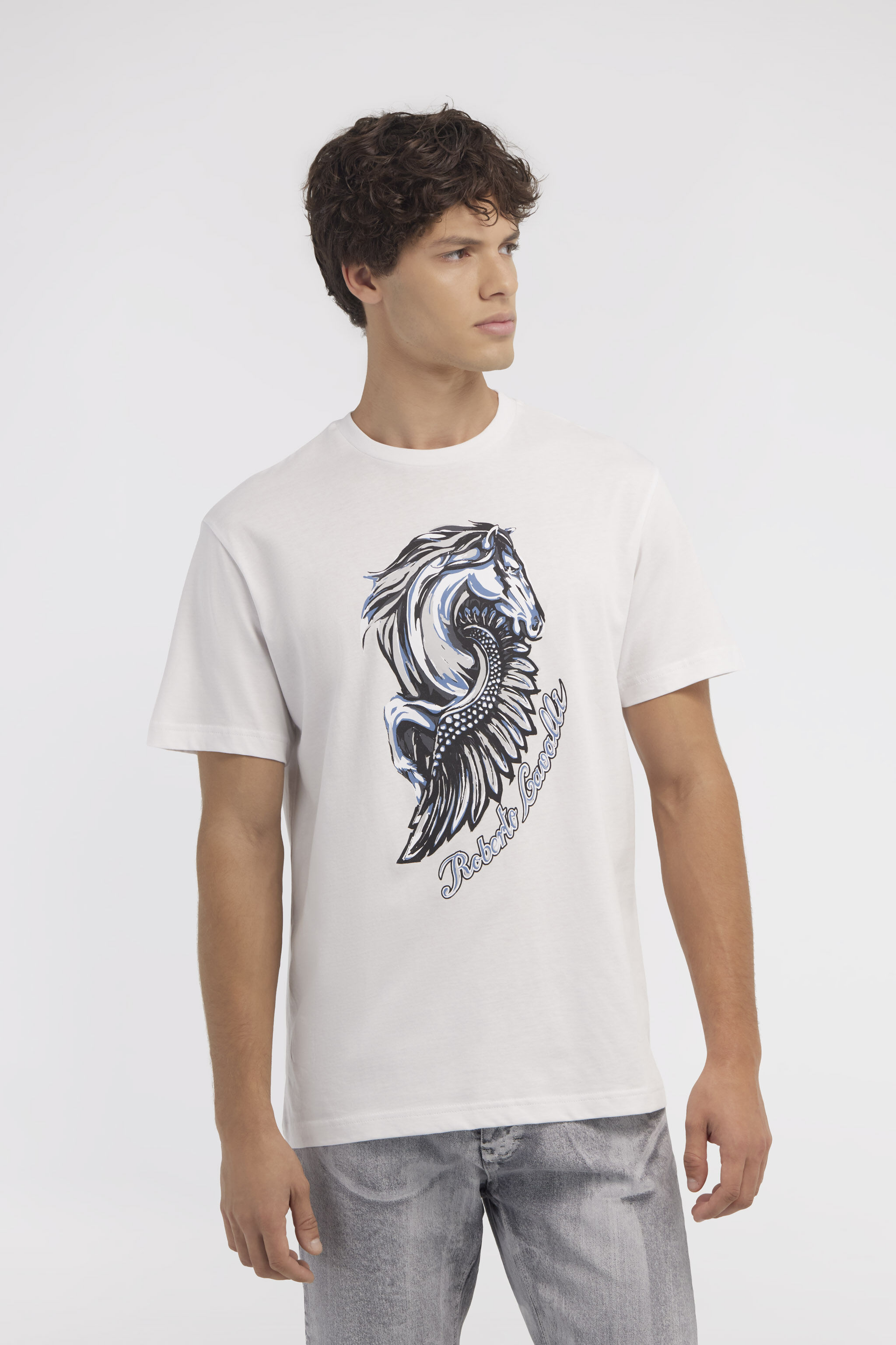 RC T-shirt con logo e stampa Cavallo Bianco NOT60P-JD060