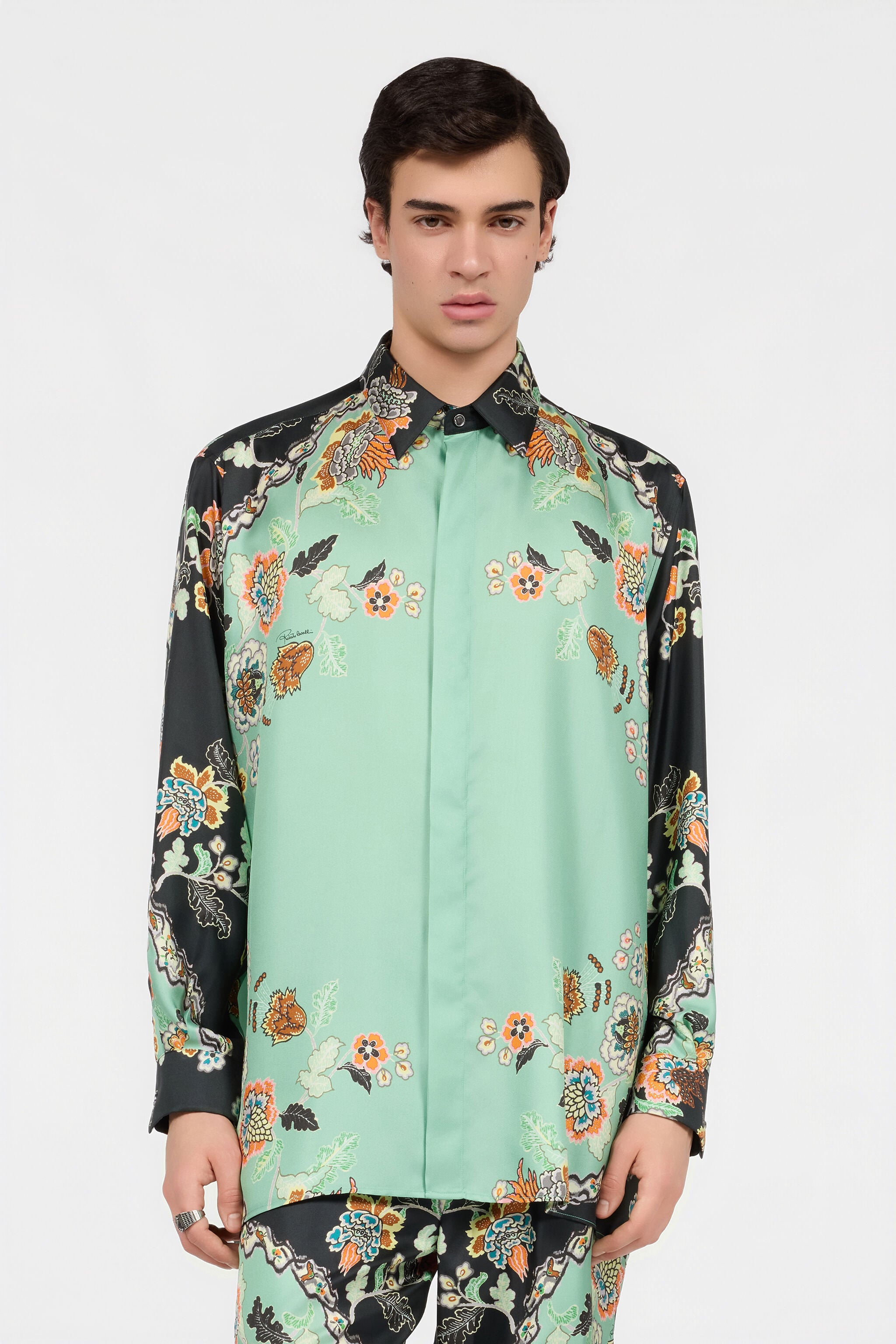 RC Camicia Stampa Kimono DARK GREEN/BLACK XNT720-4QT25