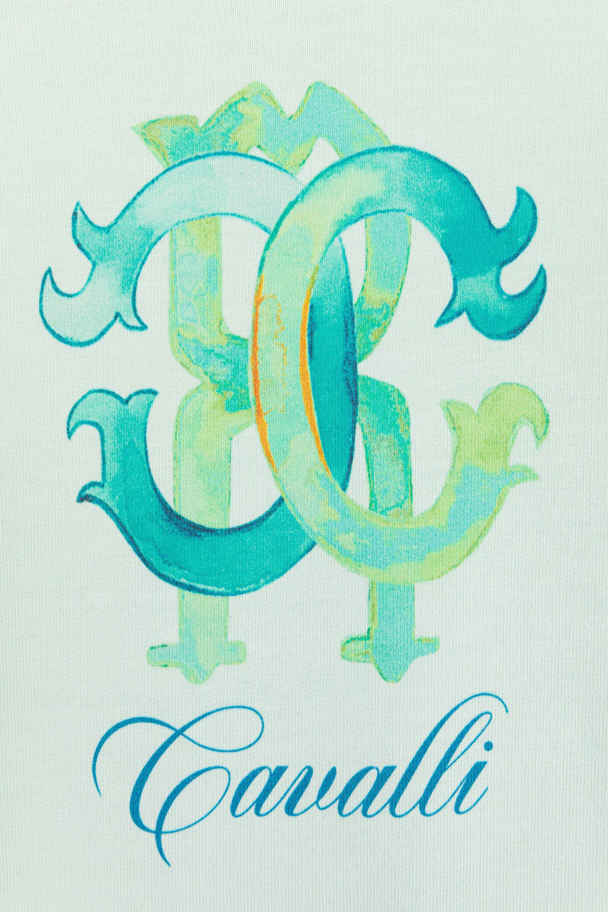 JU Logo-print cotton sweatshirt Light green QJT938-CF050