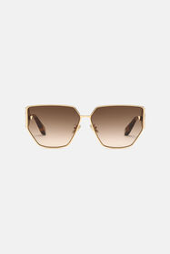 ${brand} Sunglasses with wide shape front, metal fangs embellishment ${colorDescription} ${masterID}
