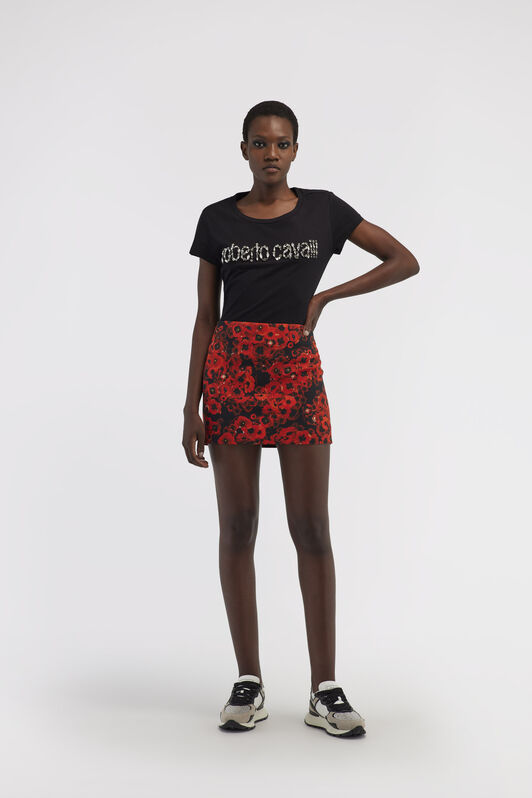 RC Miniskirt with Flower print Red NOT30C-DQM80