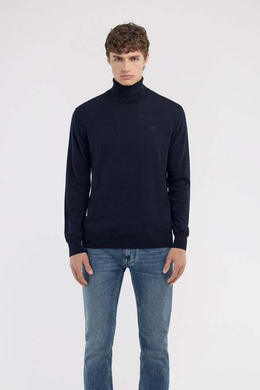RC Turtleneck sweater with RC Bleu foncé NOM01C-MQ030