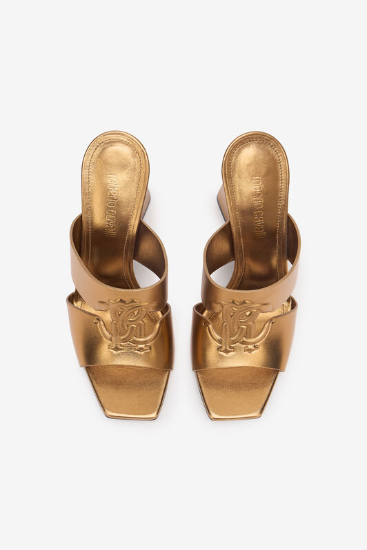 RC Laminated Mules With Maxi Heels Gold TKS004-PZ296