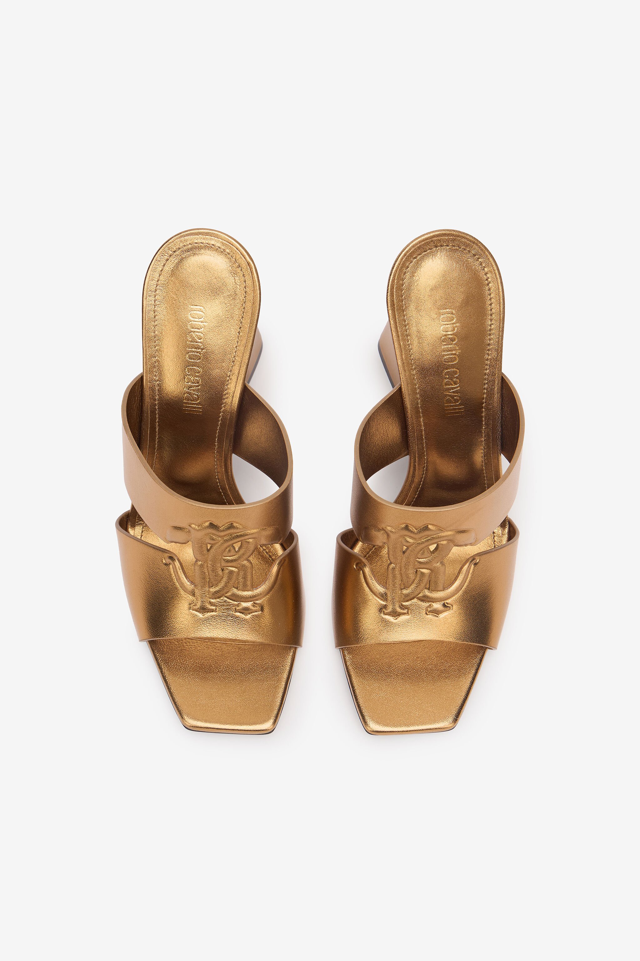 RC Laminated Mules With Maxi Heels Gold TKS004-PZ296