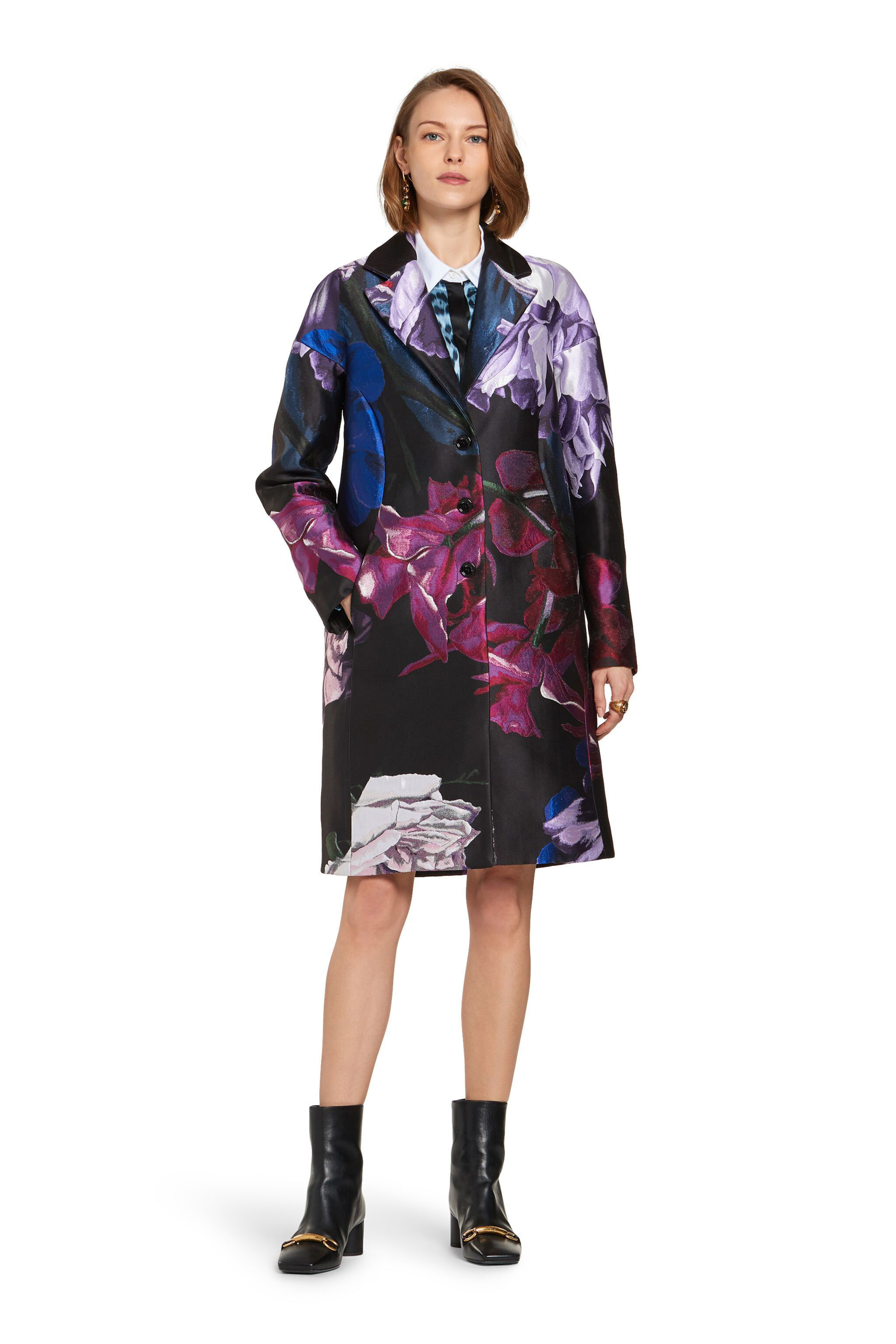 RC Marchito silk jacquard coat Purple JQT508-FY046