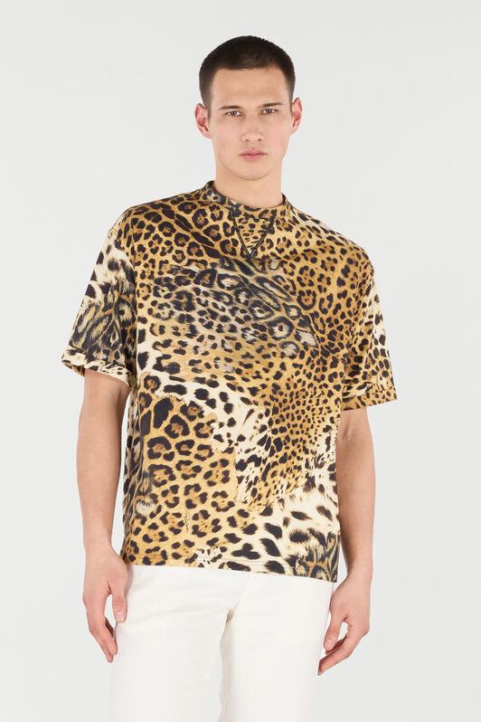 RC Cotton T-Shirt with Animal Print Light brown VRT62B-3PH91
