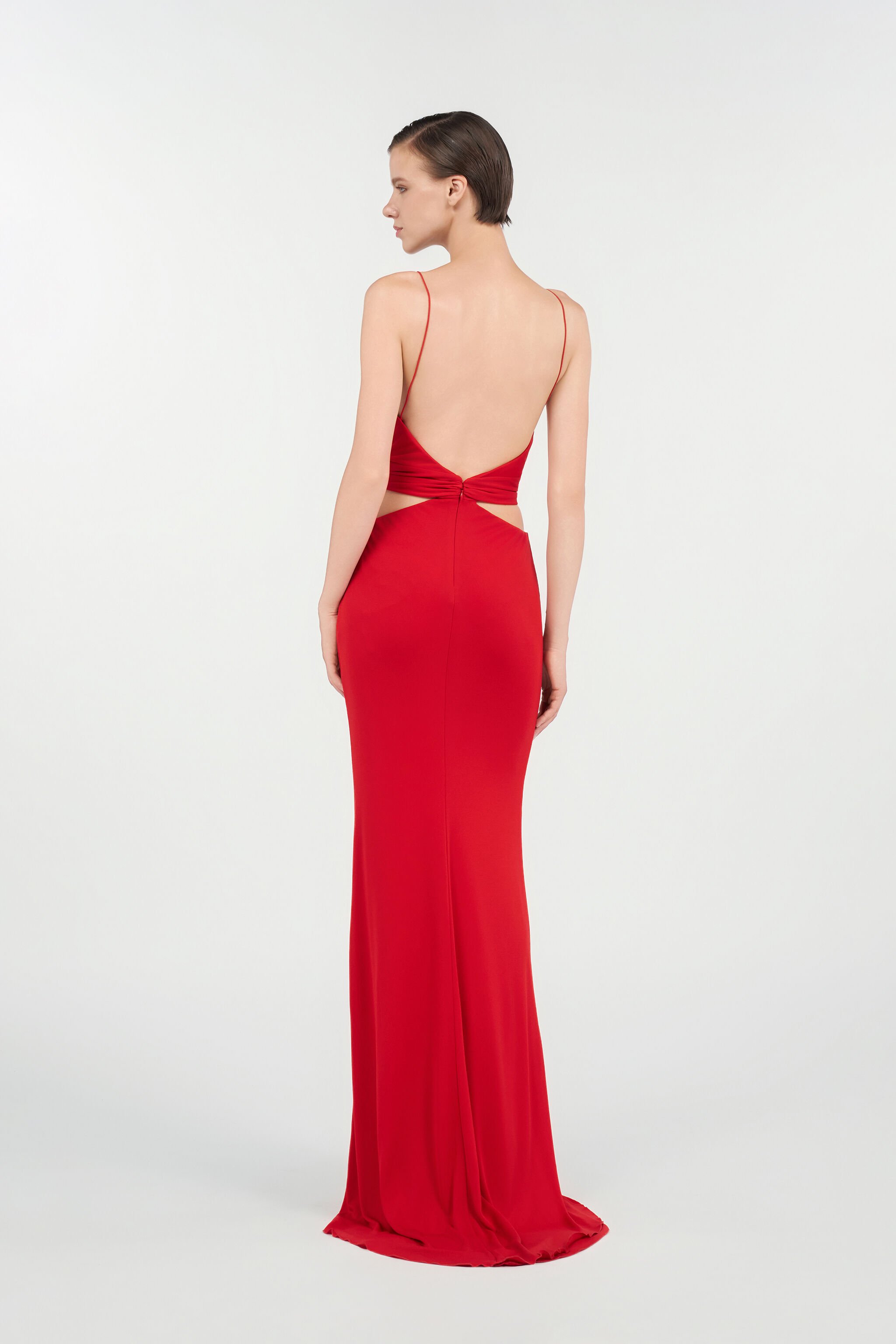 RC Long Dress with Snake Detail RED WKT115-JE034