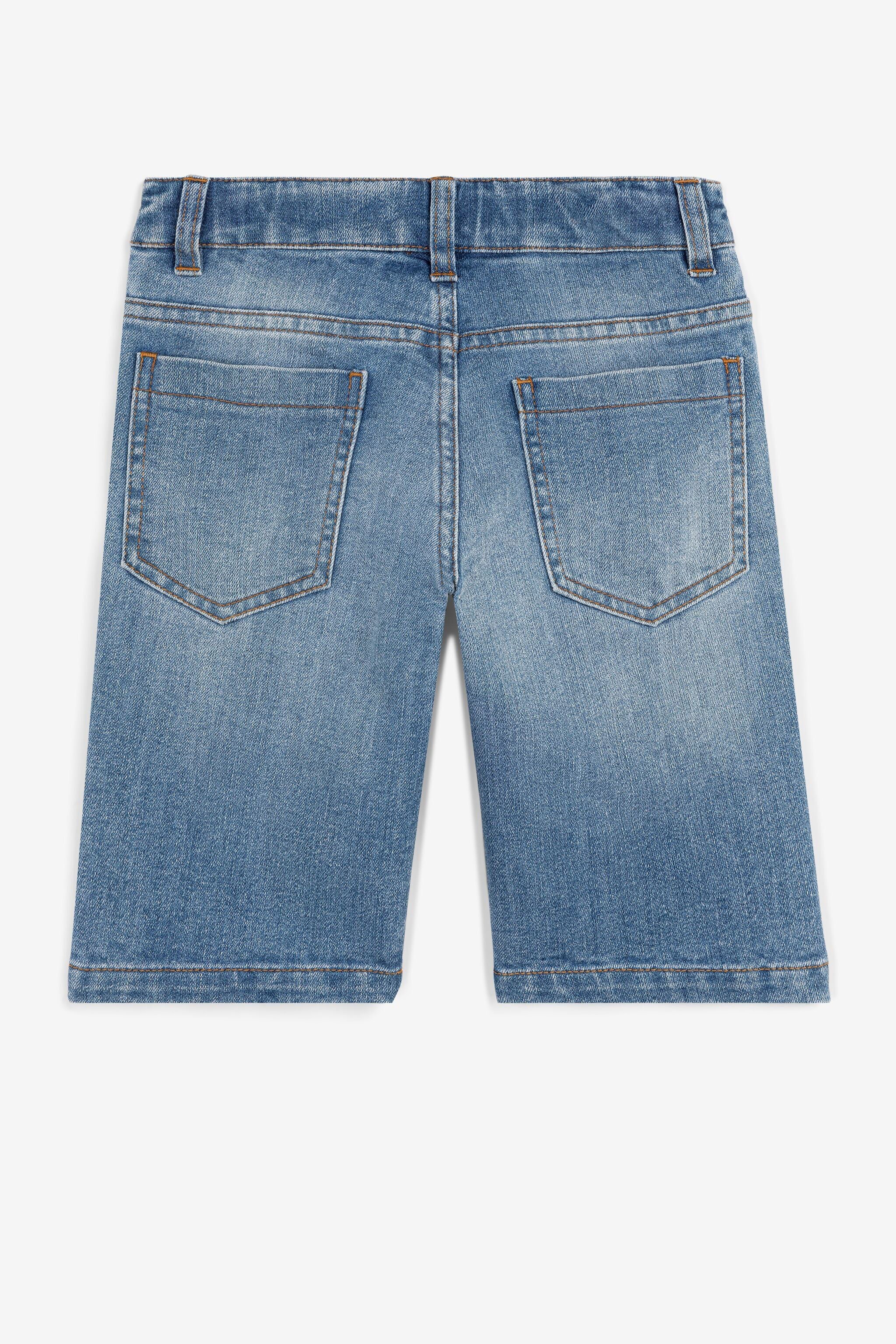JU Shorts denim con stampa Animalier Patchwork Blu scuro QJJ203-DS015